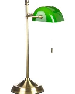 Candeeiro De Mesa Em Metal Dourado E Verde 52 Cm Maraval