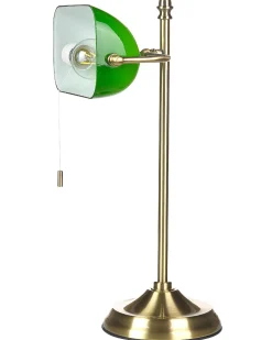 Candeeiro De Mesa Em Metal Dourado E Verde 52 Cm Maraval