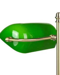 Candeeiro De Mesa Em Metal Dourado E Verde 52 Cm Maraval