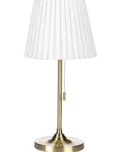 Candeeiro De Mesa Em Metal Cor De Bronze E Branco 48 Cm Torysa