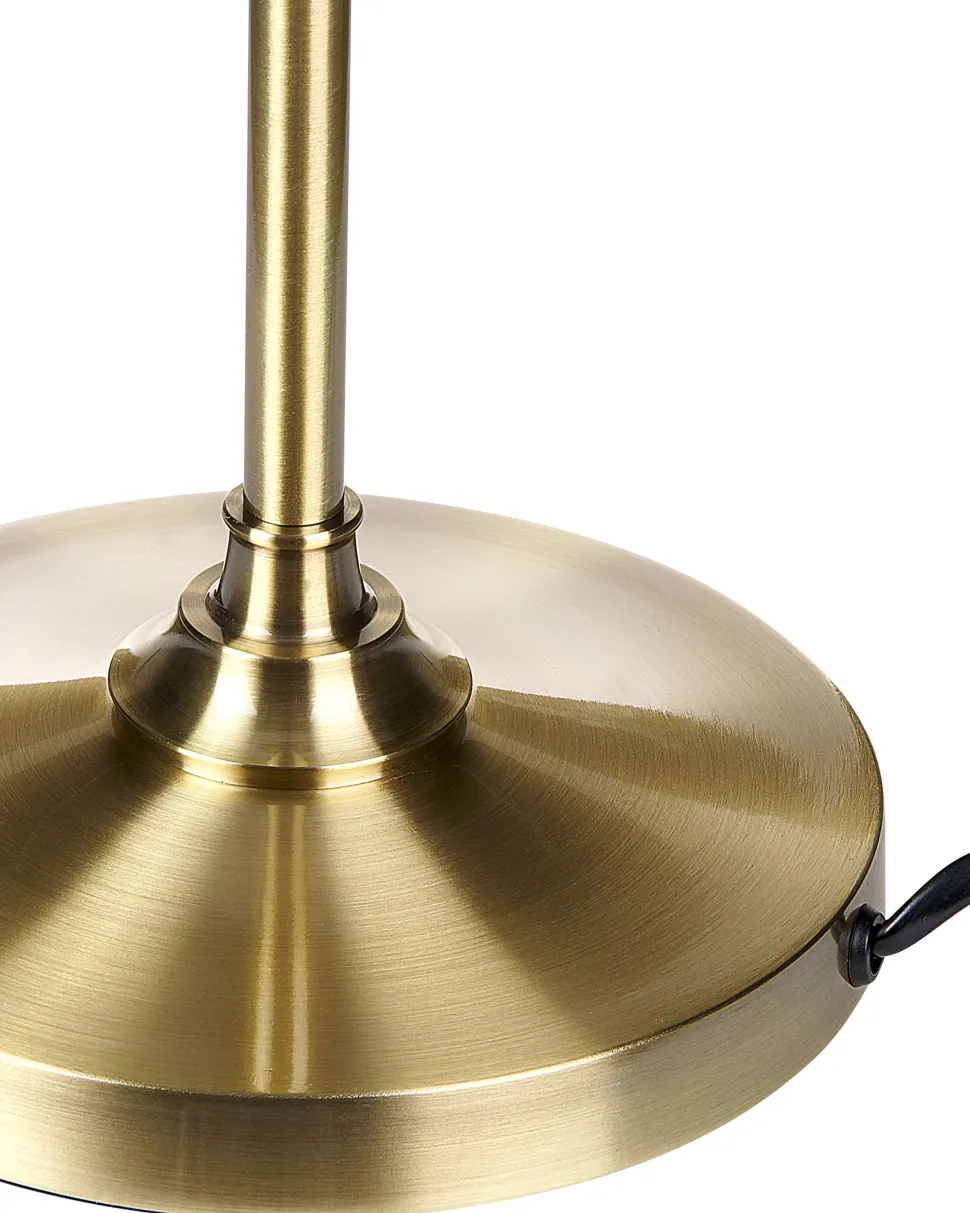 Candeeiro De Mesa Em Metal Cor De Bronze E Branco 48 Cm Torysa