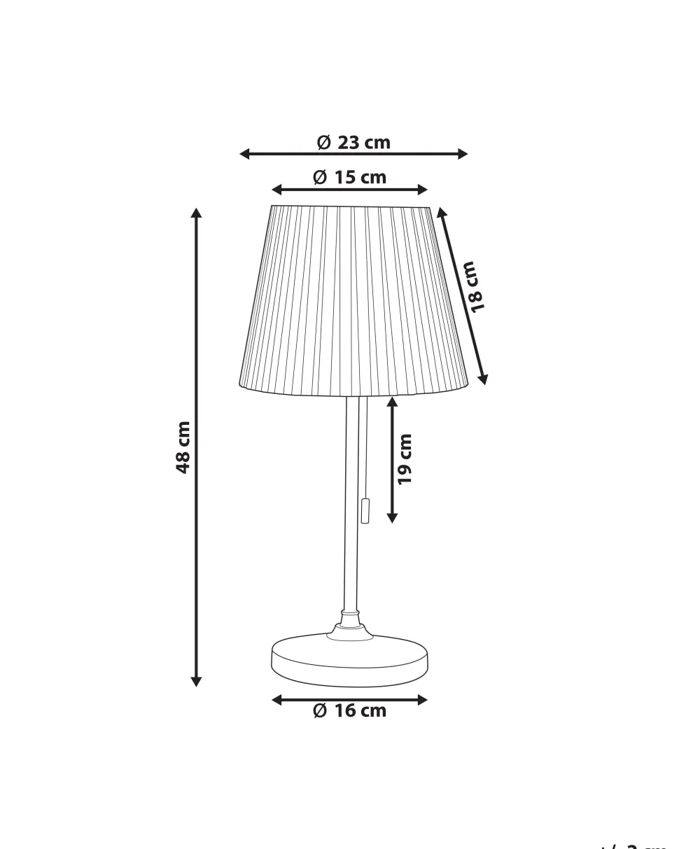 Candeeiro De Mesa Em Metal Cor De Bronze E Branco 48 Cm Torysa