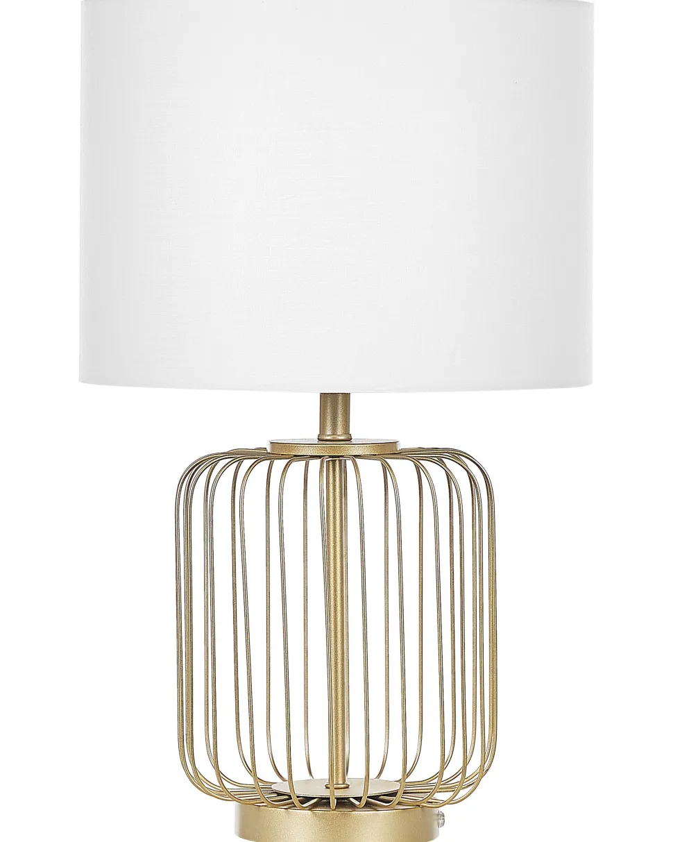 Candeeiro De Mesa Em Metal Dourado 58 Cm Thouet