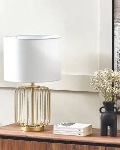 Candeeiro De Mesa Em Metal Dourado 58 Cm Thouet