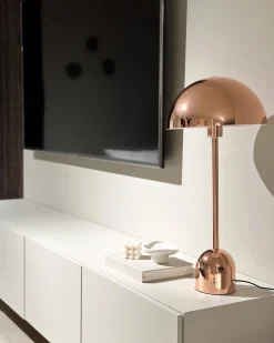 Candeeiro De Mesa Em Metal Cor De Cobre 64 Cm Macasia