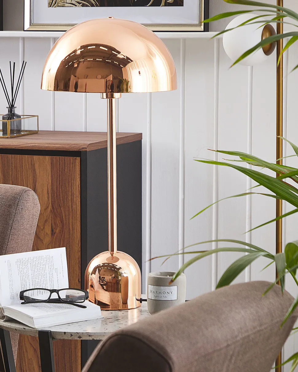 Candeeiro De Mesa Em Metal Cor De Cobre 64 Cm Macasia