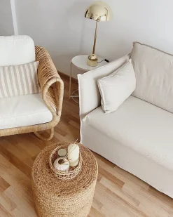 Candeeiro De Mesa Em Metal Dourado 64 Cm Macasia