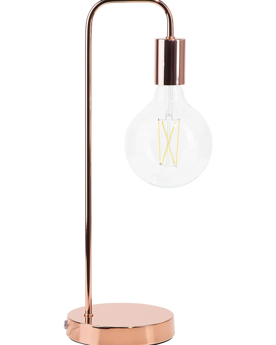 Candeeiro De Mesa Em Metal Cor De Cobre Savena