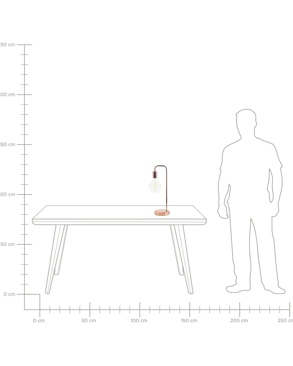 Candeeiro De Mesa Em Metal Cor De Cobre Savena