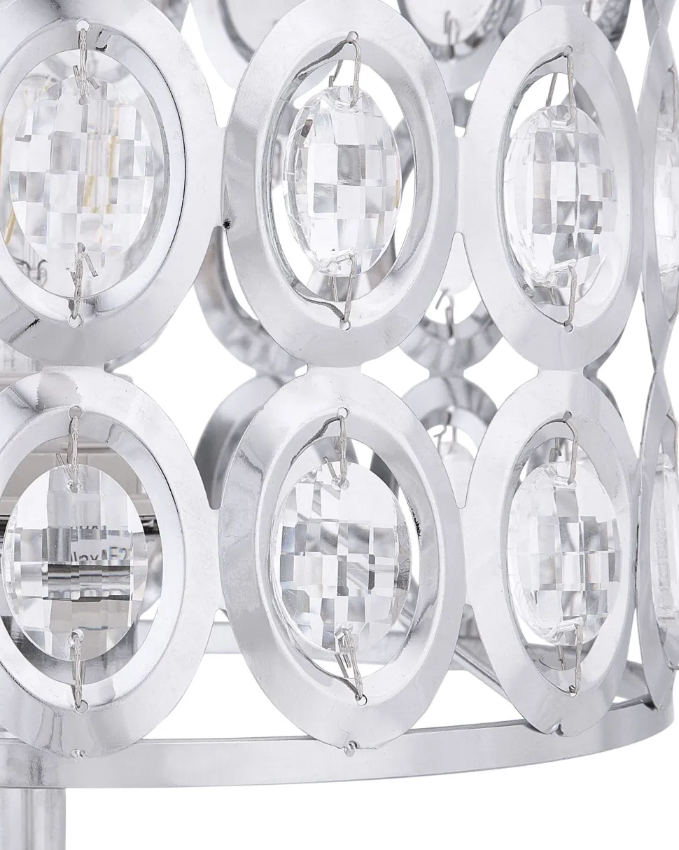 Candeeiro De Mesa Em Metal Cromado E Cristal De Acrilico Tenna