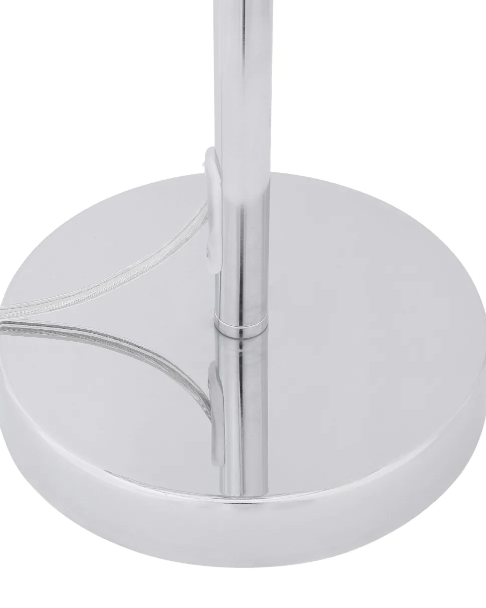 Candeeiro De Mesa Em Metal Cromado E Cristal De Acrilico Tenna