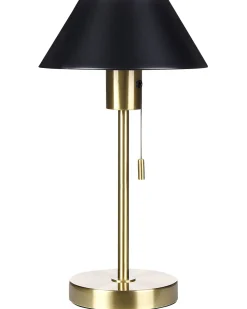 Candeeiro De Mesa Em Metal Dourado E Preto 37 Cm Caparo