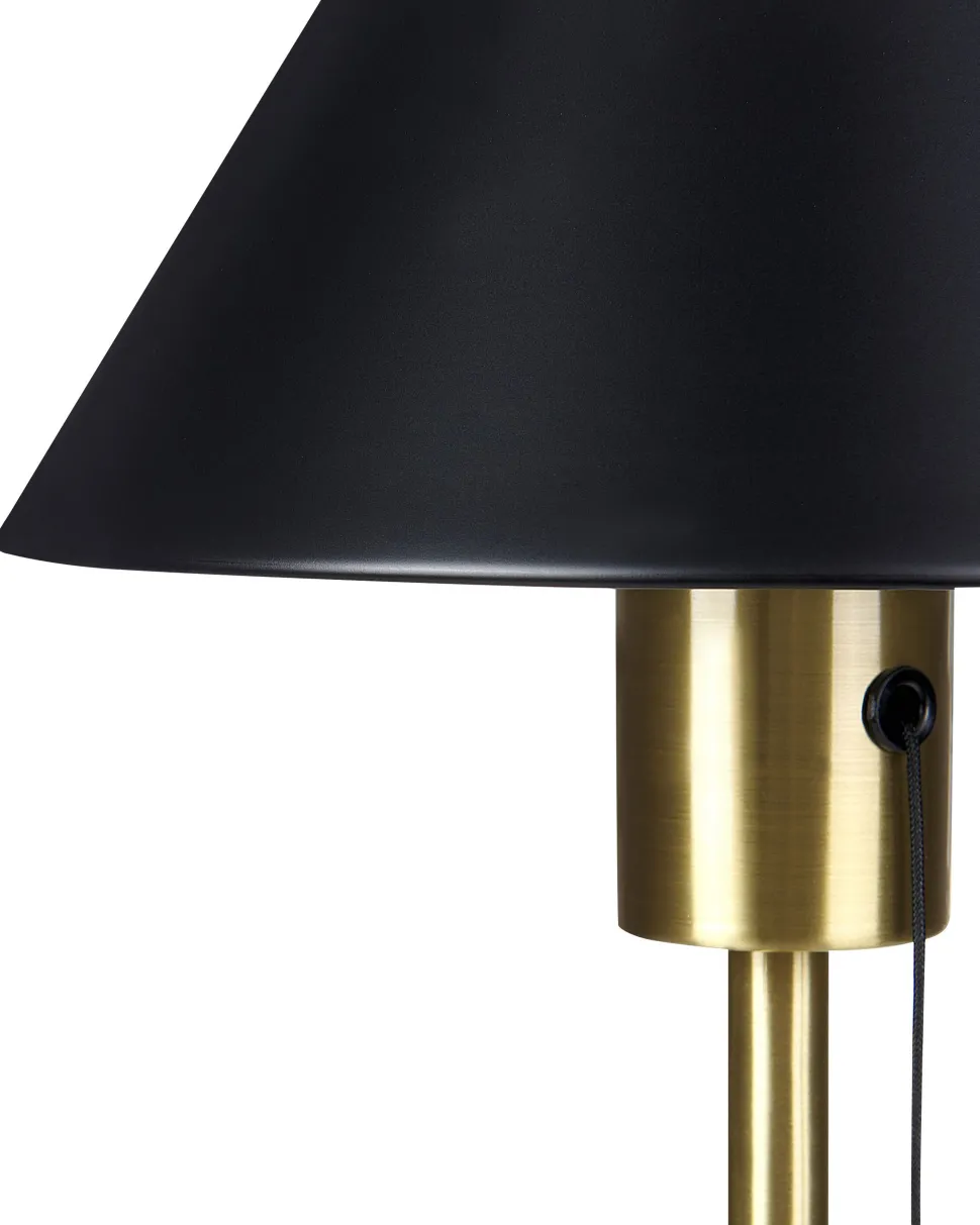 Candeeiro De Mesa Em Metal Dourado E Preto 37 Cm Caparo