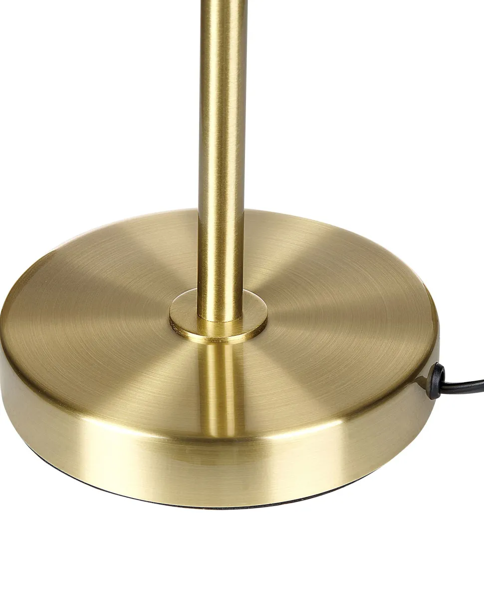 Candeeiro De Mesa Em Metal Dourado E Preto 37 Cm Caparo