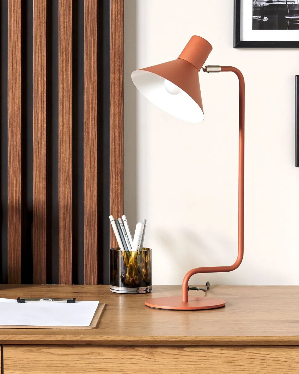 Candeeiro De Mesa Em Metal Laranja 51 Cm Rimava