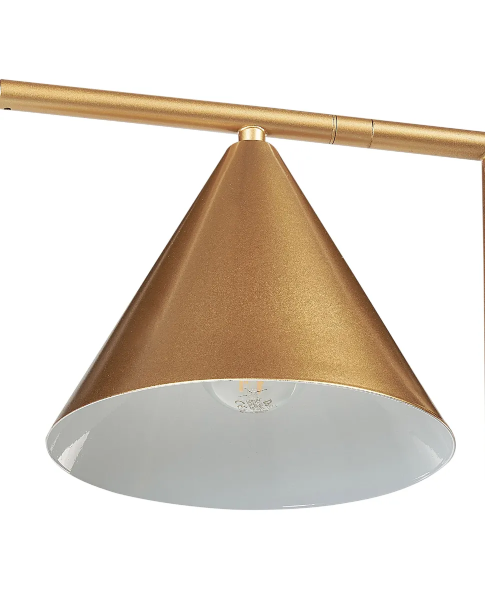 Candeeiro De Mesa Em Metal Dourado 65 Cm Mocal