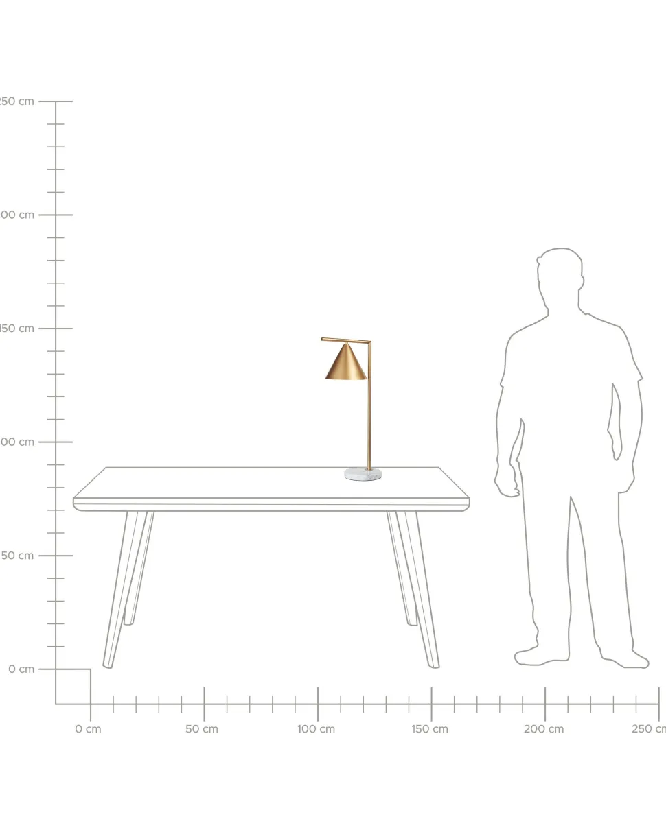 Candeeiro De Mesa Em Metal Dourado 65 Cm Mocal
