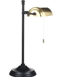 Candeeiro De Mesa Em Metal Preto E Dourado 52 Cm Maraval