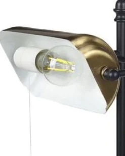 Candeeiro De Mesa Em Metal Preto E Dourado 52 Cm Maraval