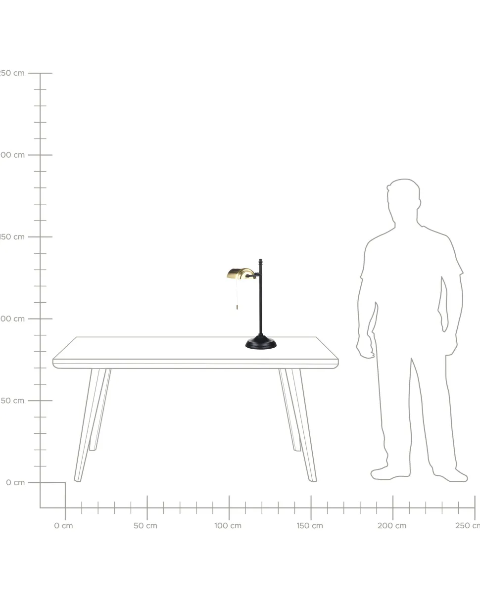 Candeeiro De Mesa Em Metal Preto E Dourado 52 Cm Maraval