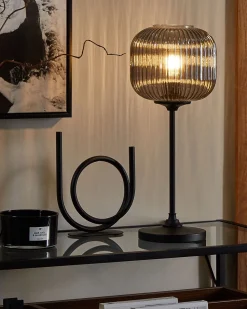 Candeeiro De Mesa Em Metal Preto E Cinzento Tosna