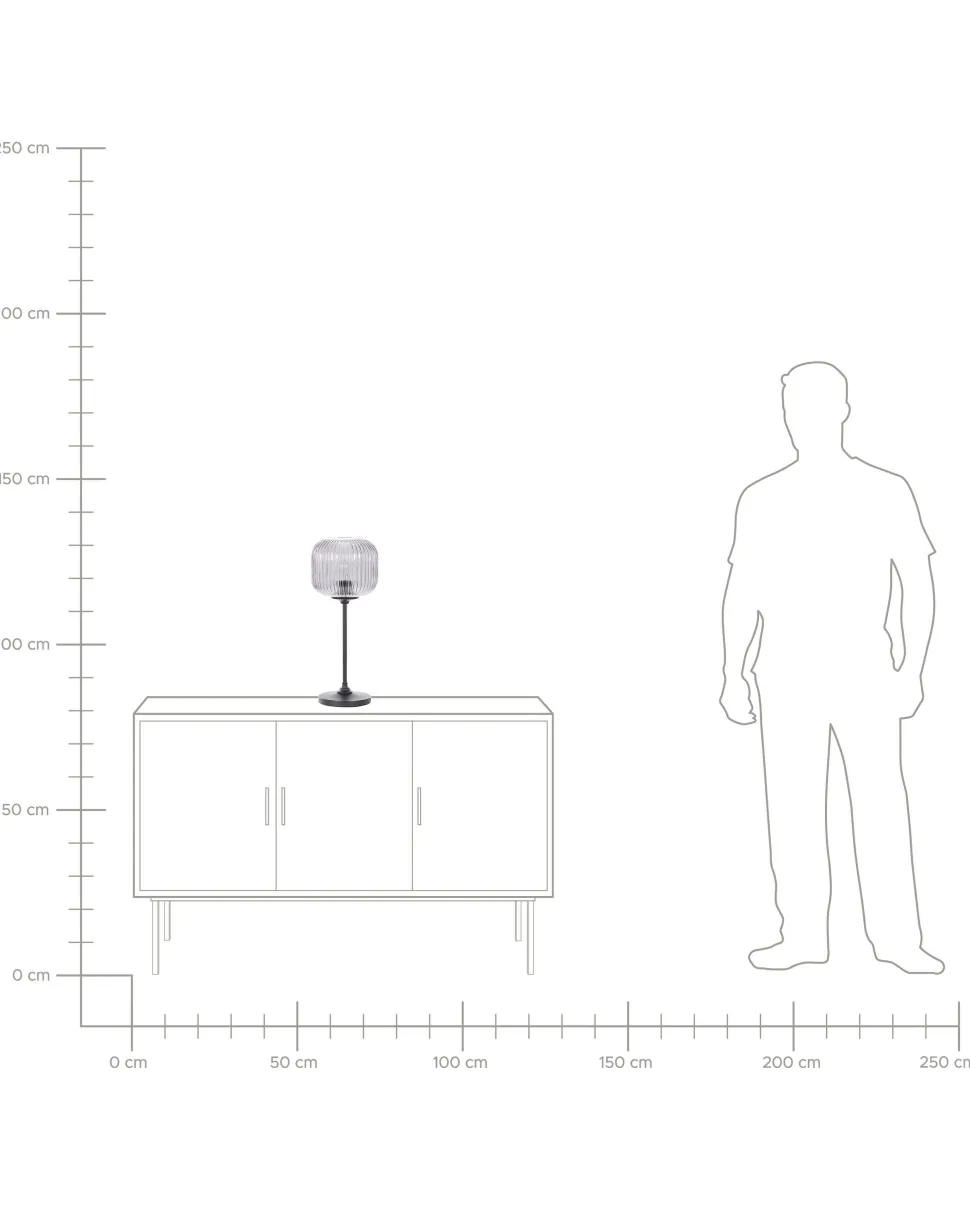 Candeeiro De Mesa Em Metal Preto E Cinzento Tosna