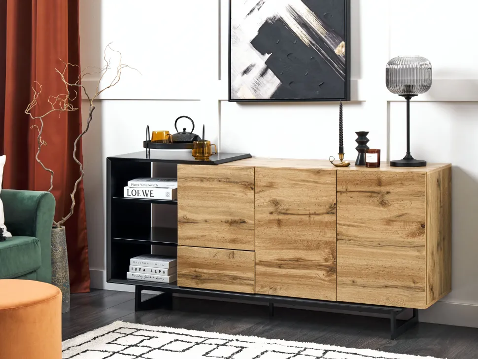 Candeeiro De Mesa Em Metal Preto E Cinzento Tosna