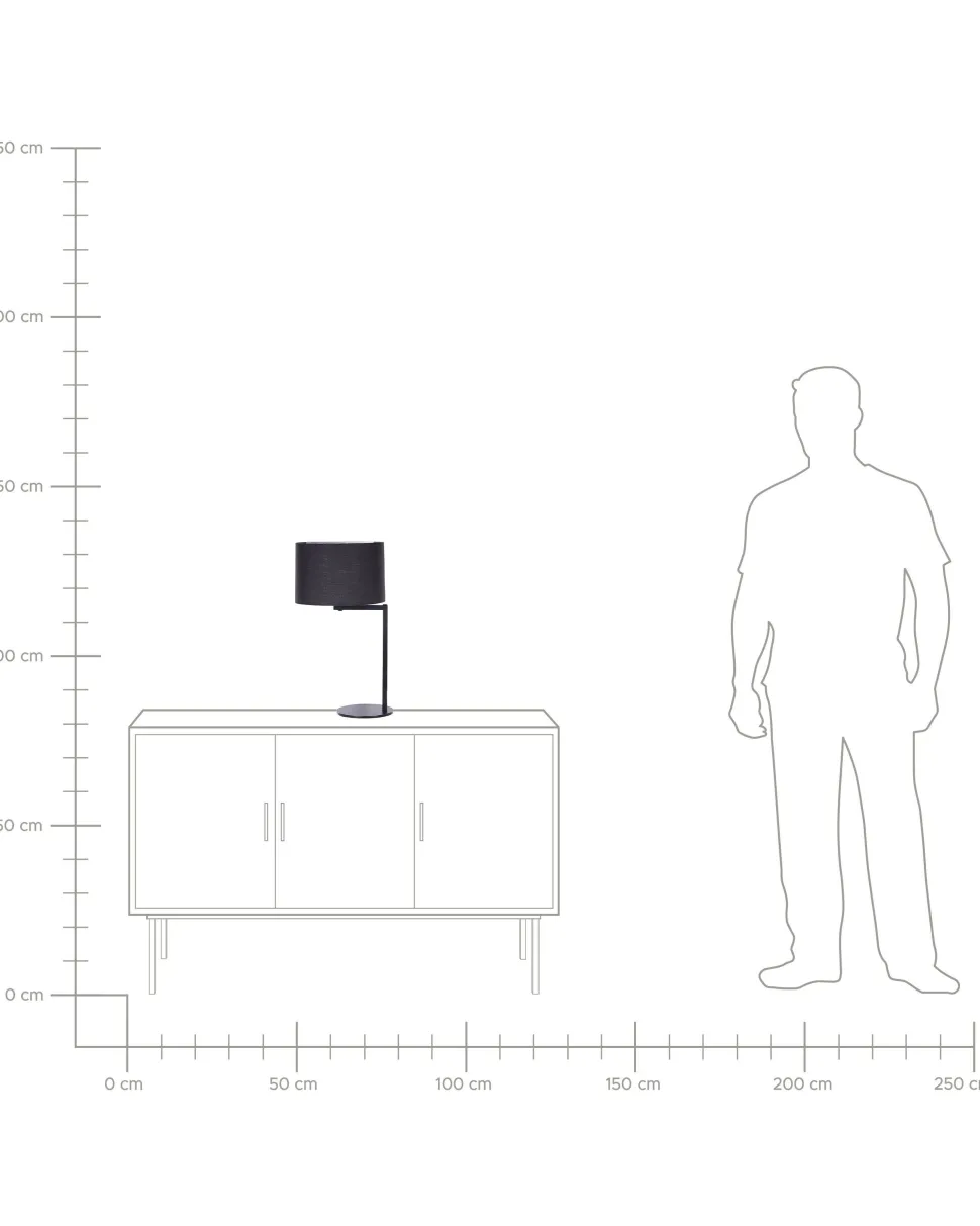 Candeeiro De Mesa Em Metal Preto Baldwin