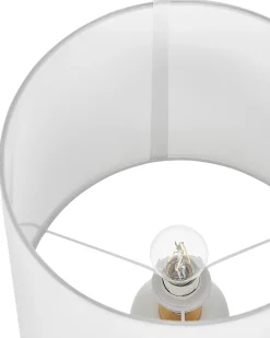 Candeeiro De Mesa Em Metal Branco E Dourado Frio