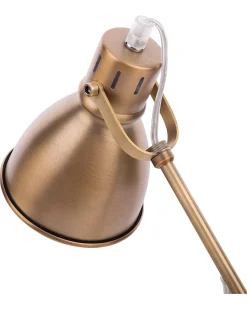 Candeeiro De Mesa Em Metal Dourado Monsan