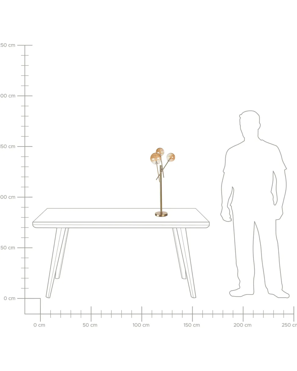 Candeeiro De Mesa Em Metal Dourado 70 Cm Tamesi