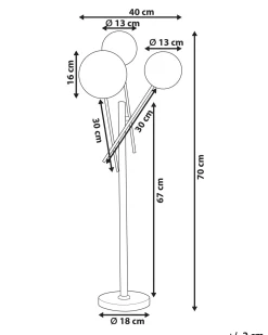 Candeeiro De Mesa Em Metal Dourado 70 Cm Tamesi