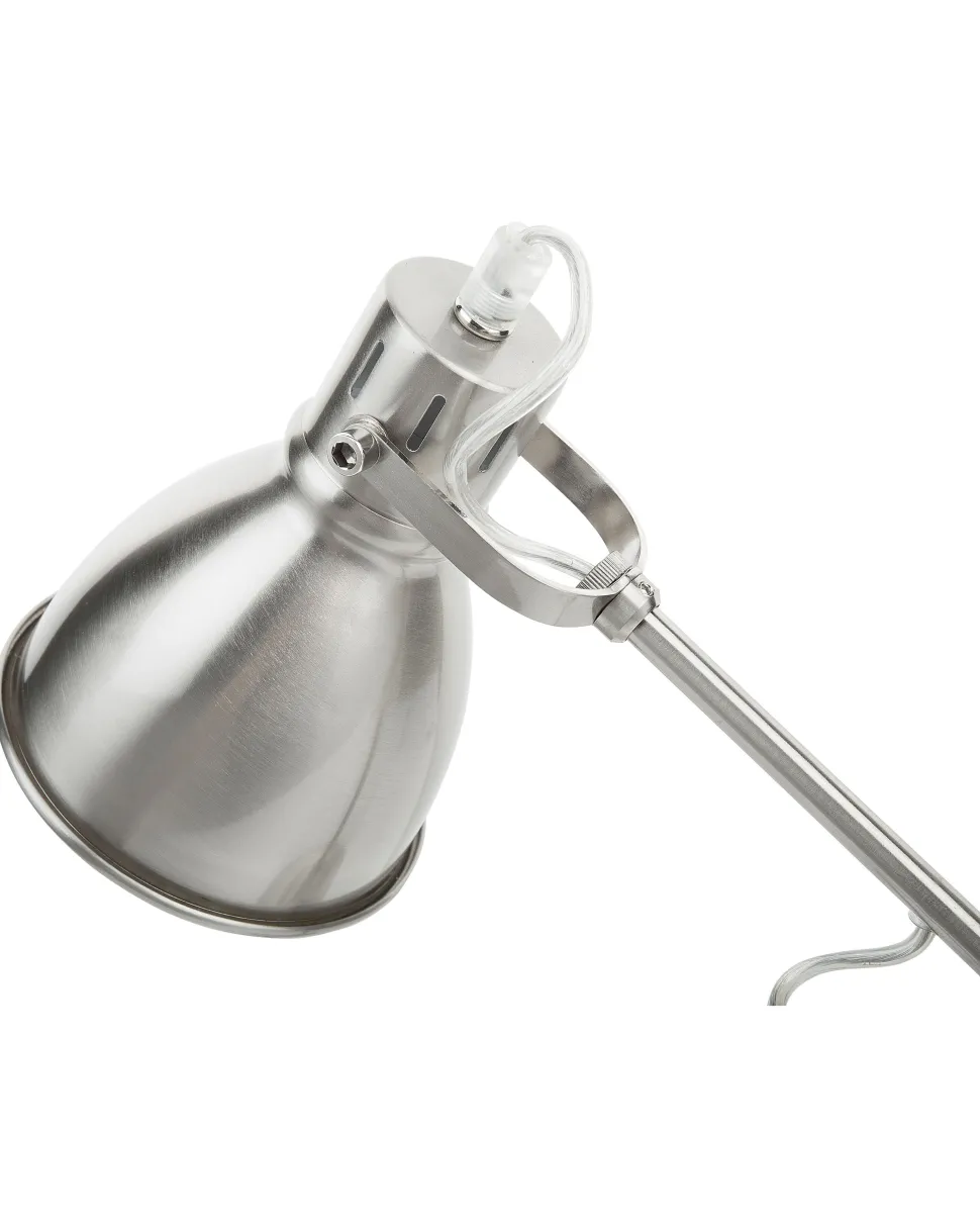 Candeeiro De Mesa Em Metal Prateado Monsan