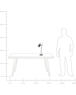 Candeeiro De Mesa Em Metal Preto Flint