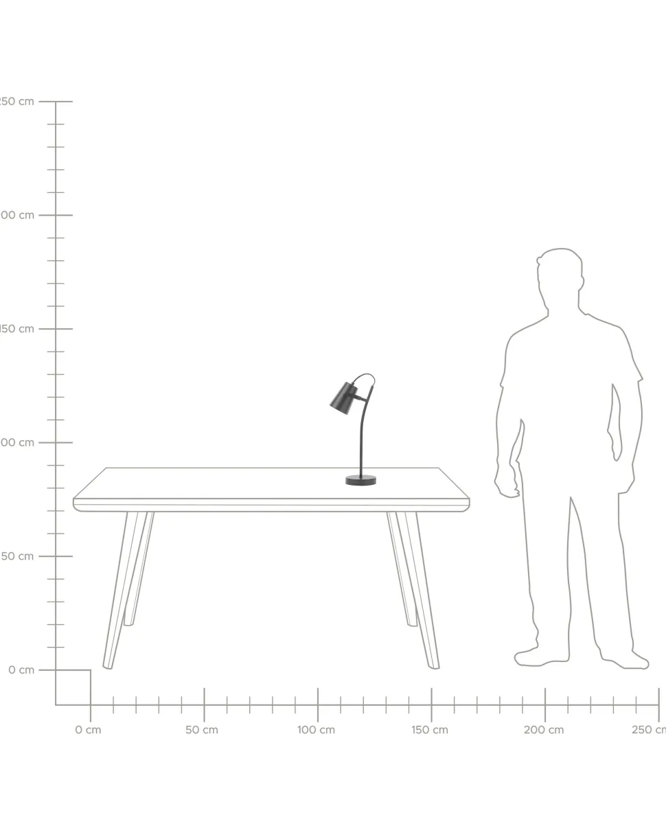 Candeeiro De Mesa Em Metal Preto Flint