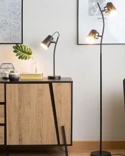 Candeeiro De Mesa Em Metal Preto Flint