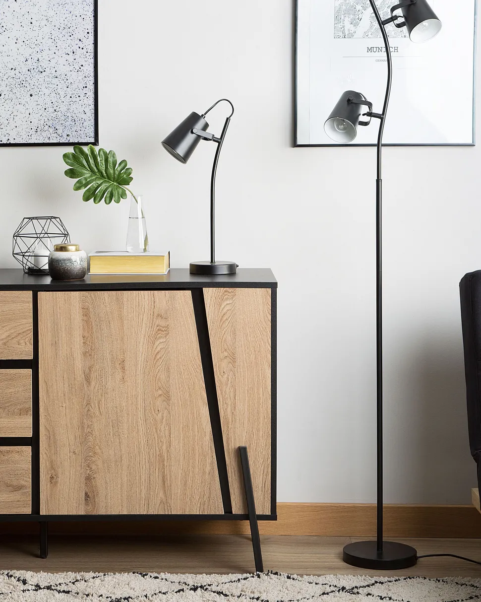 Candeeiro De Mesa Em Metal Preto Flint