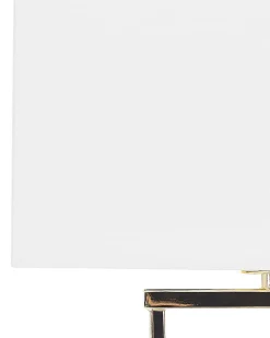 Candeeiro De Mesa Em Metal Dourado E Abajur Branco Yasuni