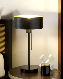 Candeeiro De Mesa Em Metal Preto Com Entrada Usb 47 Cm Aripo