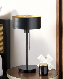 Candeeiro De Mesa Em Metal Preto Com Entrada Usb 47 Cm Aripo