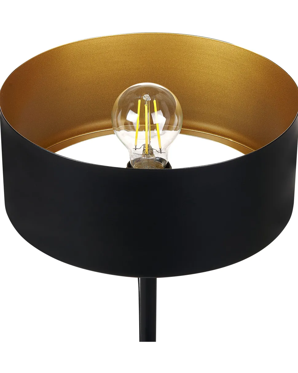 Candeeiro De Mesa Em Metal Preto Com Entrada Usb 47 Cm Aripo