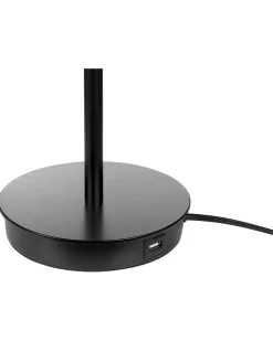 Candeeiro De Mesa Em Metal Preto Com Entrada Usb 47 Cm Aripo