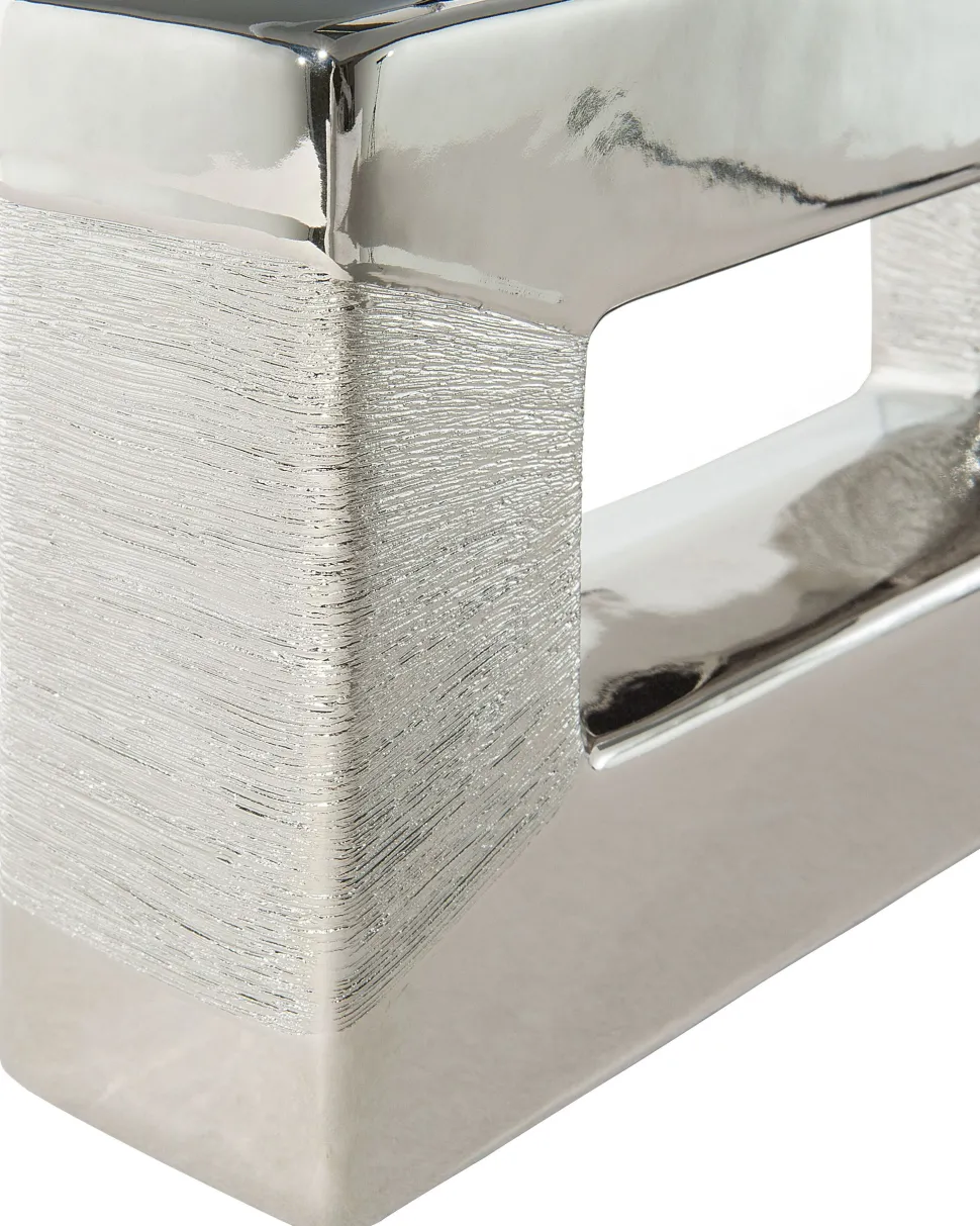 Candeeiro De Mesa Em Porcelana Com Formato Retangular E Cor Cinzenta Onyx