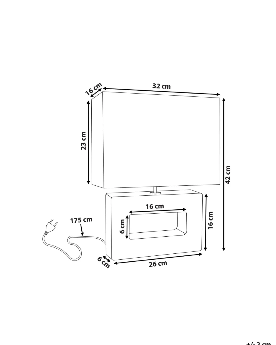 Candeeiro De Mesa Em Porcelana Com Formato Retangular E Cor Castanha Onyx