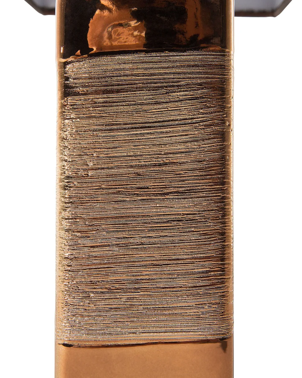 Candeeiro De Mesa Em Porcelana Com Formato Retangular E Cor Castanha Onyx