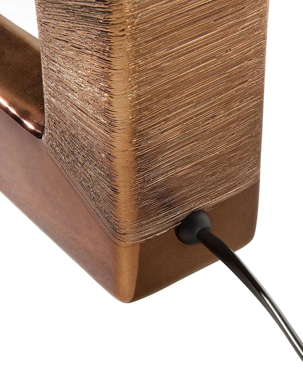 Candeeiro De Mesa Em Porcelana Com Formato Retangular E Cor Castanha Onyx