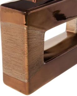 Candeeiro De Mesa Em Porcelana Com Formato Retangular E Cor Castanha Onyx