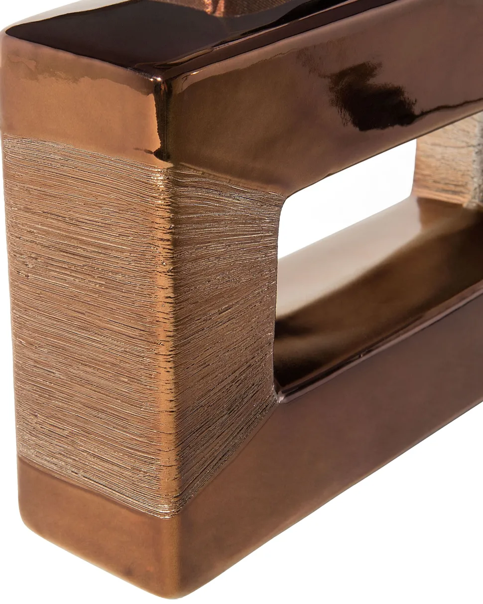 Candeeiro De Mesa Em Porcelana Com Formato Retangular E Cor Castanha Onyx