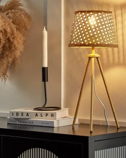 Candeeiro De Mesa Em Rattan Natural Boetica