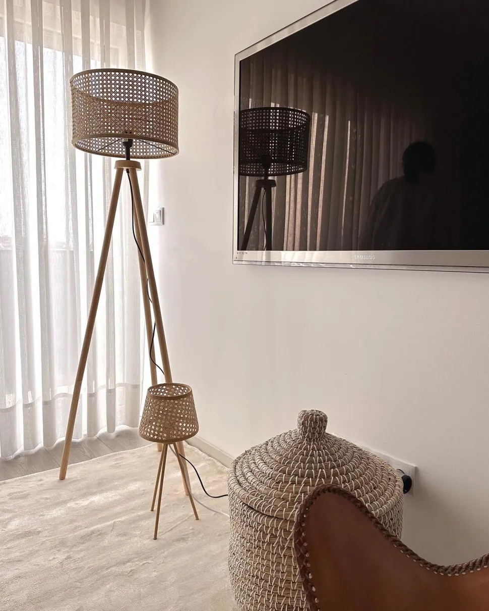 Candeeiro De Mesa Em Rattan Natural Boetica